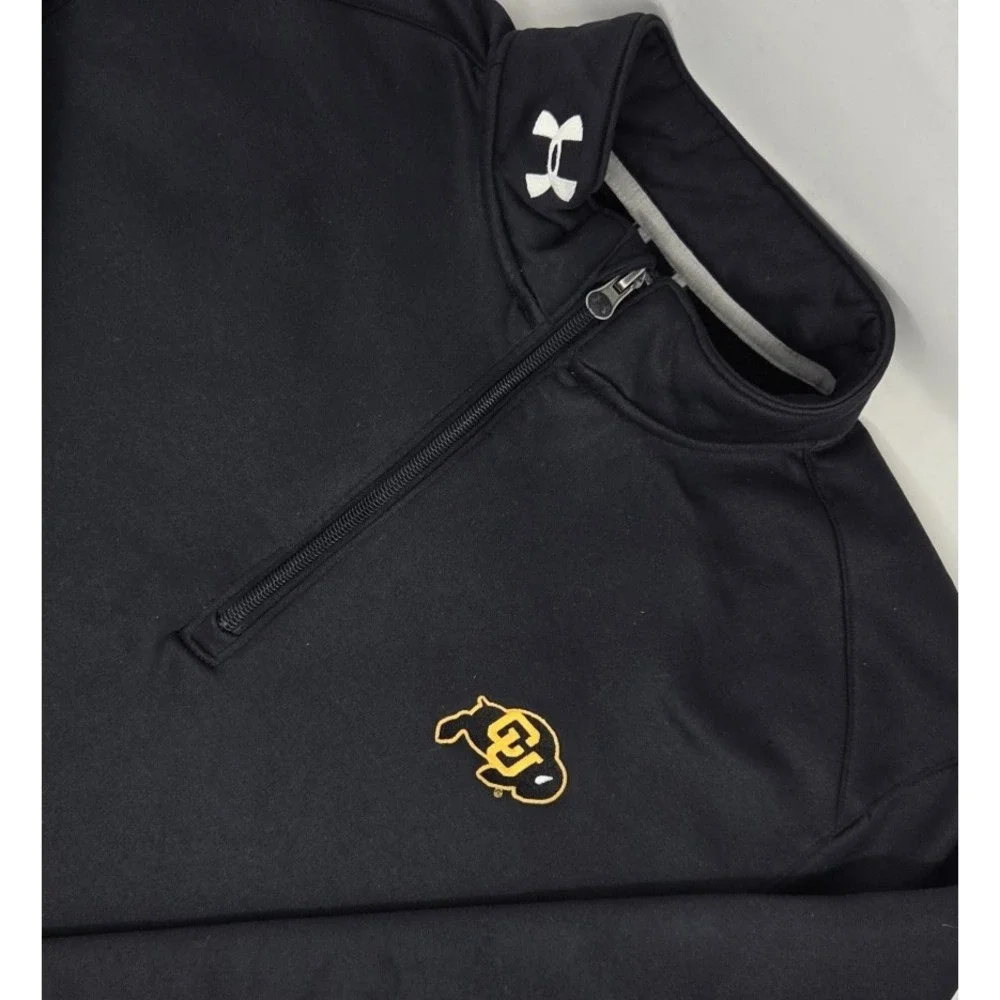 University of Colorado Buffaloes Under Armour 1/4 Zip Mens Medium Black Pullover